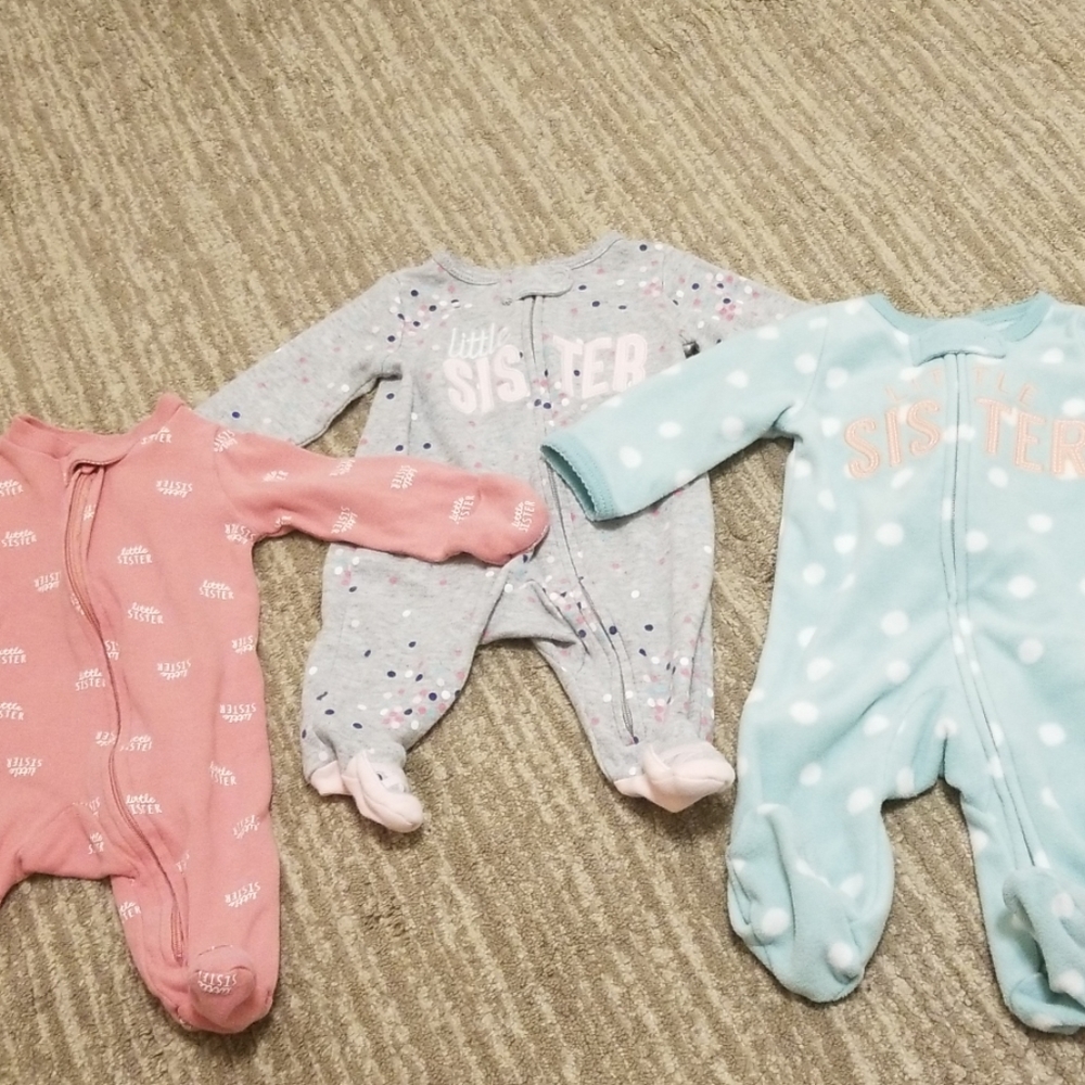 Little Sister Newborn Zipper Pajamas (Carter's)